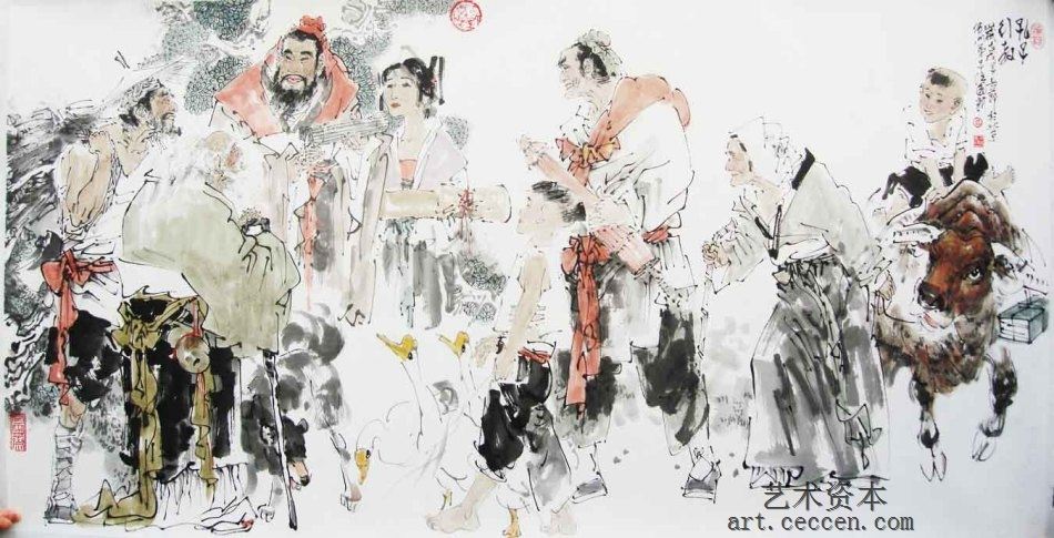 孔子行教139x70cm8.5平尺 2008年